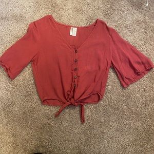 Coral pink crop blouse, Japna size Small